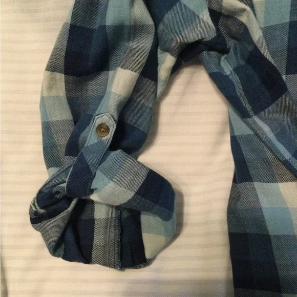 NWT J Jill Blue Plaid Button-Up Shirt with Pockets, size XL - Picture 4 of 9